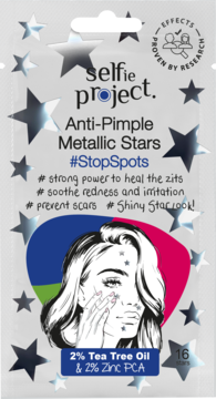 SELFIE PROJECT #StopSpots ,plastry na wypryski, Metallic Stars,przód
