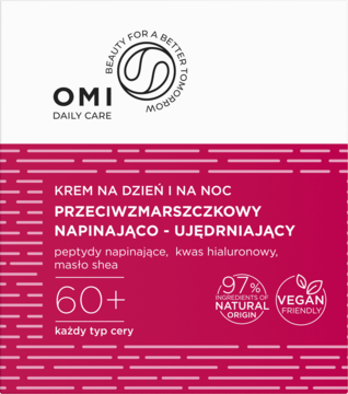 OMI ,krem do twarzy, przeciwzmarszczkowy, napinająco-ujędrniający, 60+, na dzień i na noc,przód