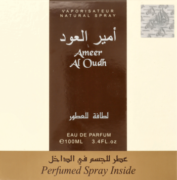 LATTAFA Ameer al Oudh ,zestaw unisex, woda perfumowana 100 ml + dezodorant perfumowany 50 ml,przód