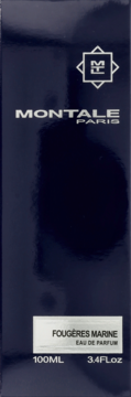 Montale Fougeres Marines 100ml Eau de Parfum w ciemnoniebieskim pudełku, z białymi napisami, widok z przodu.