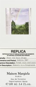 Maison Margiela Replica When the Rain Stops EDT 100ml. Opakowanie z tęczą widzianą przez okno.