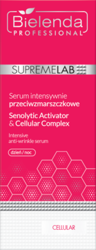 Intensywne przeciwzmarszczkowe serum Bielenda Professional Supremelab Cellular, różowe opakowanie, widok z przodu.