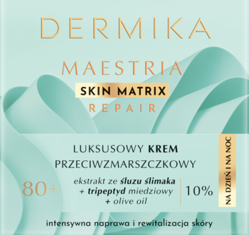 Dermika Maestria Skin Matrix Repair 80+ krem na dzień i noc, śluz ślimaka, tripeptyd, oliwa z oliwek.