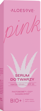 ALOESOVE Pink ,serum do twarzy, nawilżająco-ochronne, SPF30,przód