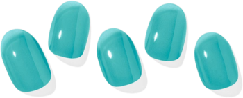 Naklejki hybrydowe Ohora Tint Valley, 5 sztuk, pastelowy błękit French z białymi końcówkami, efekt żelu.