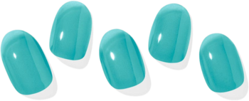 Naklejki hybrydowe Ohora Tint Valley, 5 sztuk, pastelowy błękit French z białymi końcówkami, efekt żelu.