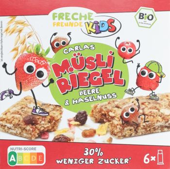 FRECHE FREUNDE ,bio baton musli-wiśnia-jabłko,przód