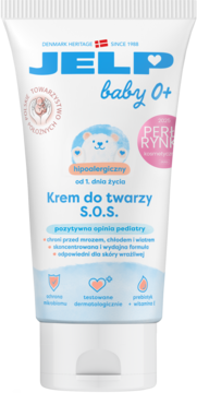 Krem Jelp Baby 0+ S.O.S. w białej tubie, hipoalergiczny, dla niemowląt, chroni przed mrozem.