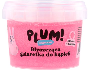 PLUM! CZYŚCIOCHOWO ,galaretka do kąpieli z brokatem, różne kolory,przód