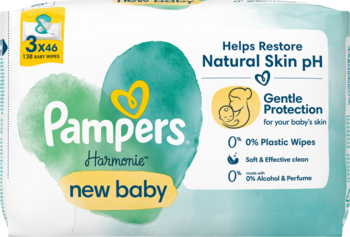 PAMPERS Harmonie New Baby,chusteczki nawilżane,przód