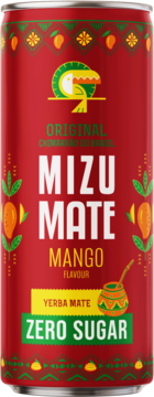 MIZU Mate ,napój gazowany, Mango, Zero sugar,przód