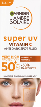 GARNIER AMBRE SOLAIRE Super UV ,fluid witamina C SPF50+,przód