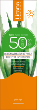 LIRENE ,emulsja do twarzy, ochronna, Aloes, SPF 50,przód