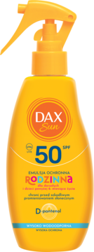 DAX SUN ,emulsja ochronna, rodzinna, powyżej 6. m-ca życia, SPF 50,przód