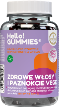 HELLO!GUMMIES ,żelki na zdrowe włosy i paznokcie Vege, suplement diety,przód