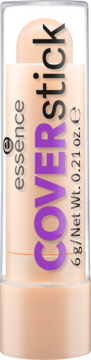 Beżowy korektor w sztyfcie Essence Coverstick, widok z przodu, matowe wykończenie, 6g.