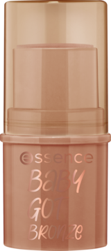 Kremowy bronzer w sztyfcie Essence Baby Got Bronze 10 Cinnamon Spice, brązowe opakowanie, widok z przodu.