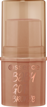 Kremowy bronzer w sztyfcie Essence Baby Got Bronze 10 Cinnamon Spice, brązowe opakowanie, widok z przodu.