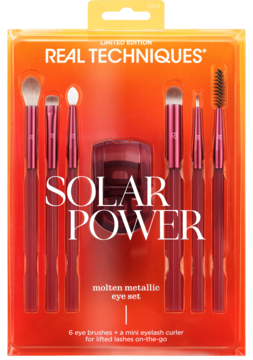 REAL TECHNIQUES Solar Power Molten Metallic,zestaw pędzli do makijażu oczu,przód