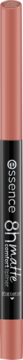 Essence 8h Matte Comfort konturówka do ust, w ciepłym beżu, widok z przodu, różowo-złota tuba z czarną etykietą.