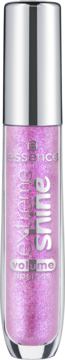 Błyszczyk Essence Extreme Shine Volume w przezroczystej tubce, srebrna nakrętka, odcień Sparkling Purple.