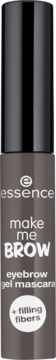Essence Make Me Brow 04 ashy, żelowa maskara do brwi w ciemnoszarej tubce, widok z przodu.
