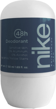 Biały dezodorant Nike #nightmode w kulce 50ml, bez aluminium i alkoholu, nie brudzi ubrań.
