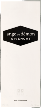 Front view of Givenchy Ange ou Démon Eau de Parfum 100ml white box with black hexagonal logo.