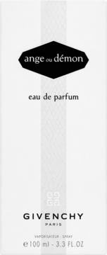 Givenchy Ange ou Démon damskie eau de parfum 100 ml, białe pudełko z czarnym napisem, widok z przodu.