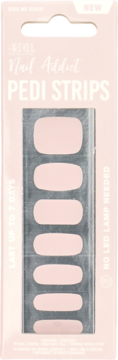 Ardell Nail Addict pale pink Pedi Strips for pedicure, no lamp needed, in light pink retail packaging with tab.