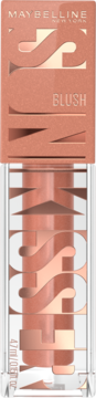 Maybelline Sunkisser Blush płynny róż rose gold w przezroczystej tubce z aplikatorem i napisem SUNKISSER.