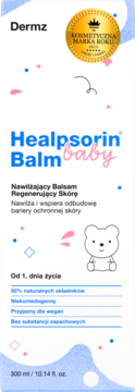 DERMZ Healpsorin Baby,balsam do ciała, nawilżający, regenerujący skórę, od 1. dnia życia,przód