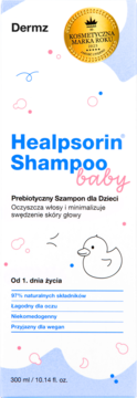 DERMZ Healpsorin Baby,szampon do włosów dla dzieci, prebiotyczny, od 1. dnia życia,przód