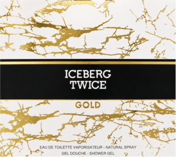 ICEBERG Twice Gold,zestaw dla mężczyzn, woda toaletowa 100ml + żel pod prysznic 100ml,przód