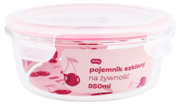 ELOY ,pojemnik szklany 950ml, okrągły,przód