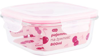 ELOY ,pojemnik szklany 800ml, kwadratowy,przód
