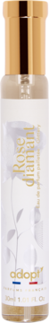 Woda perfumowana Adopt Rose Diamant 30ml, butelka z błyszczącą, różowo-złotą nakrętką, widok z przodu.