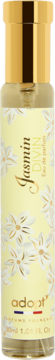 Adopt Jasmin Divin eau de parfum 30ml w smukłej, żółtej butelce z kwiatowym wzorem, widok z przodu.