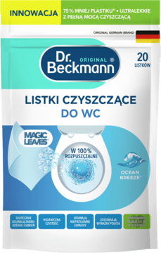 DR. BECKMANN Original Magic Leaves,listki czyszczące do wc, Ocean Breeze,przód