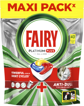 FAIRY Platinum Plus All In One,kapsułki do zmywarki,  Lemon,przód