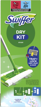 SWIFFER ,zestaw do mycia podłóg, 1 mop, 8 wkładów suchych i 3 wkłady mokre,przód
