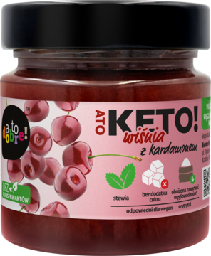 A TO DOBRE! A to Keto! ,konfitura, Wiśnia z kardamonem, bez cukru,przód
