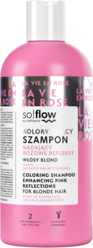 SO!FLOW BY VIS PLANTIS ,szampon do włosów, koloryzujący, nadający różowe refleksy, zapach słodkich malin i poziomek,przód