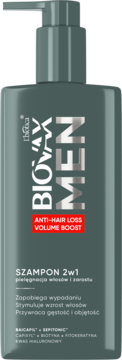 L'BIOTICA BIOVAX MEN Anti-Hair Loss Volume Boost ,szampon do włosów i zarostu, przeciw wypadaniu włosów,przód