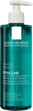La Roche-Posay Effaclar mikro-peeling żel do cery trądzikowej, 400ml turkusowa butelka z pompką, przód.