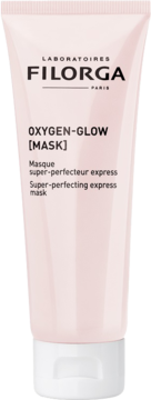 Maska Filorga Oxygen-Glow w bladoróżowej tubce z białym zamknięciem, widok z przodu, z napisem OXYGEN-GLOW.