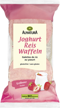 ALNATURA ,wafle ryżowe, truskawkowo-jogurtowe, Bio,przód