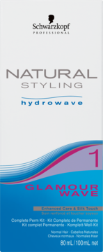 Schwarzkopf Natural Styling Hydrowave Glamour Wave płyn do trwałej ondulacji, nr 1, normalne włosy, widok z przodu.