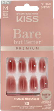 KISS Bare But Better ,sztuczne paznokcie, Shine,przód