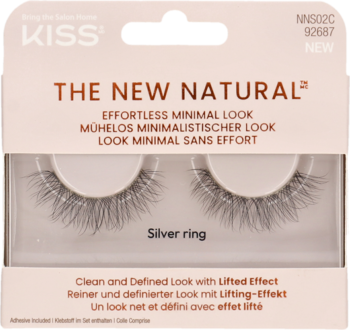KISS The New Natural Silver Ring sztuczne rzęsy, delikatne, z naturalnym uniesieniem, w białym opakowaniu.